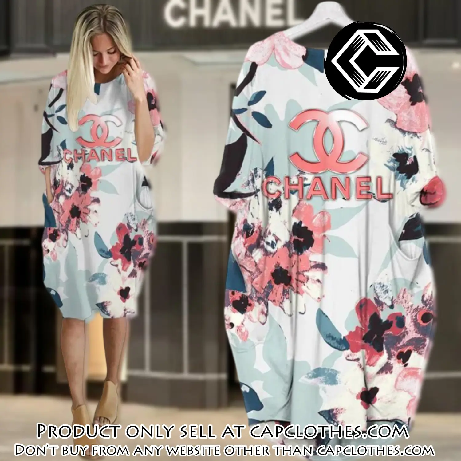 Chanel flower batwing pocket dress luxury brand for women pd078 cc5714792